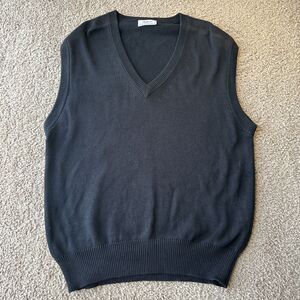 Titleist by Corbin Sweater Vest Men’s M Black 100% Cotton Vintage Hong Kong Golf